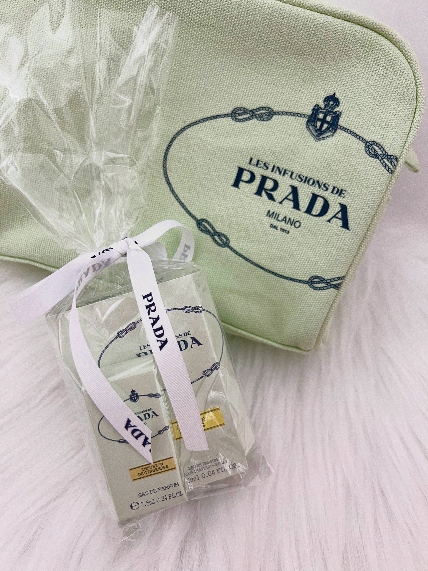 Prada Gift Set: Pouch, Mini Perfume, and Sampler Perfumes