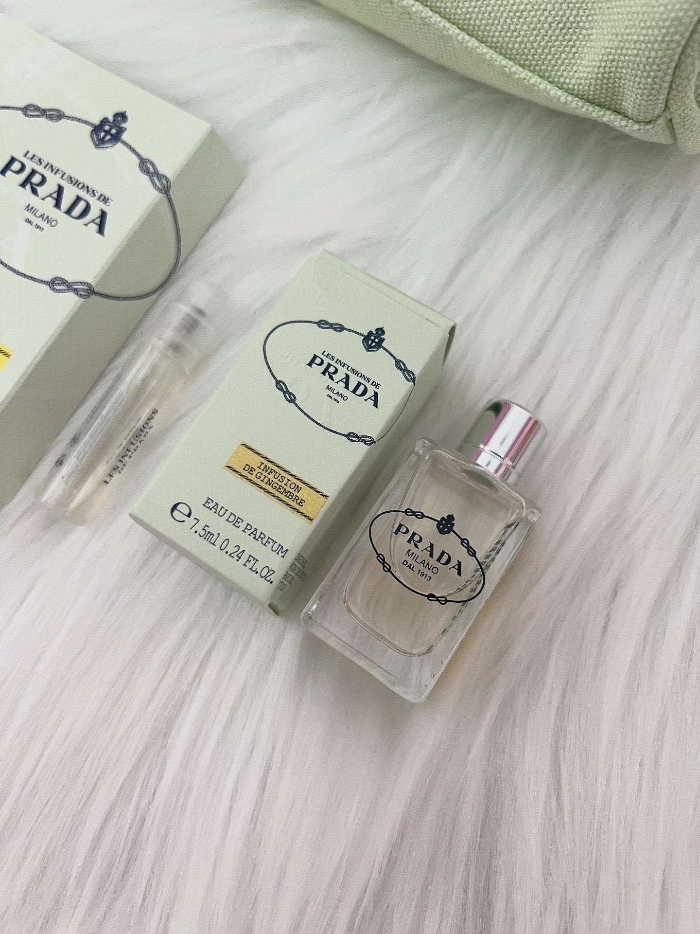 Prada Gift Set: Pouch, Mini Perfume, and Sampler Perfumes