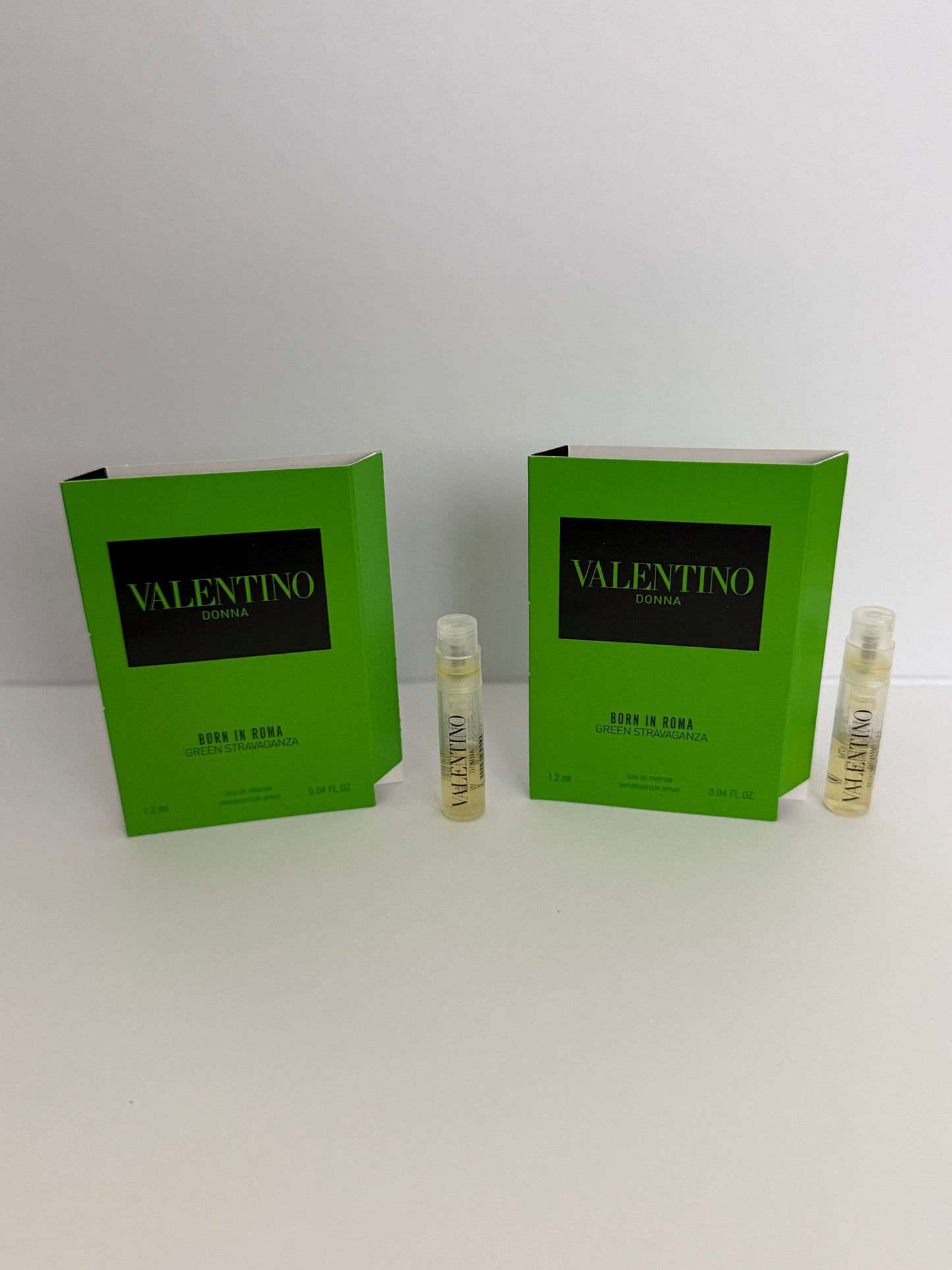 2 x Valentino Born In Roma Green Stravaganza Eau De Parfum X 1.2ml New For Women