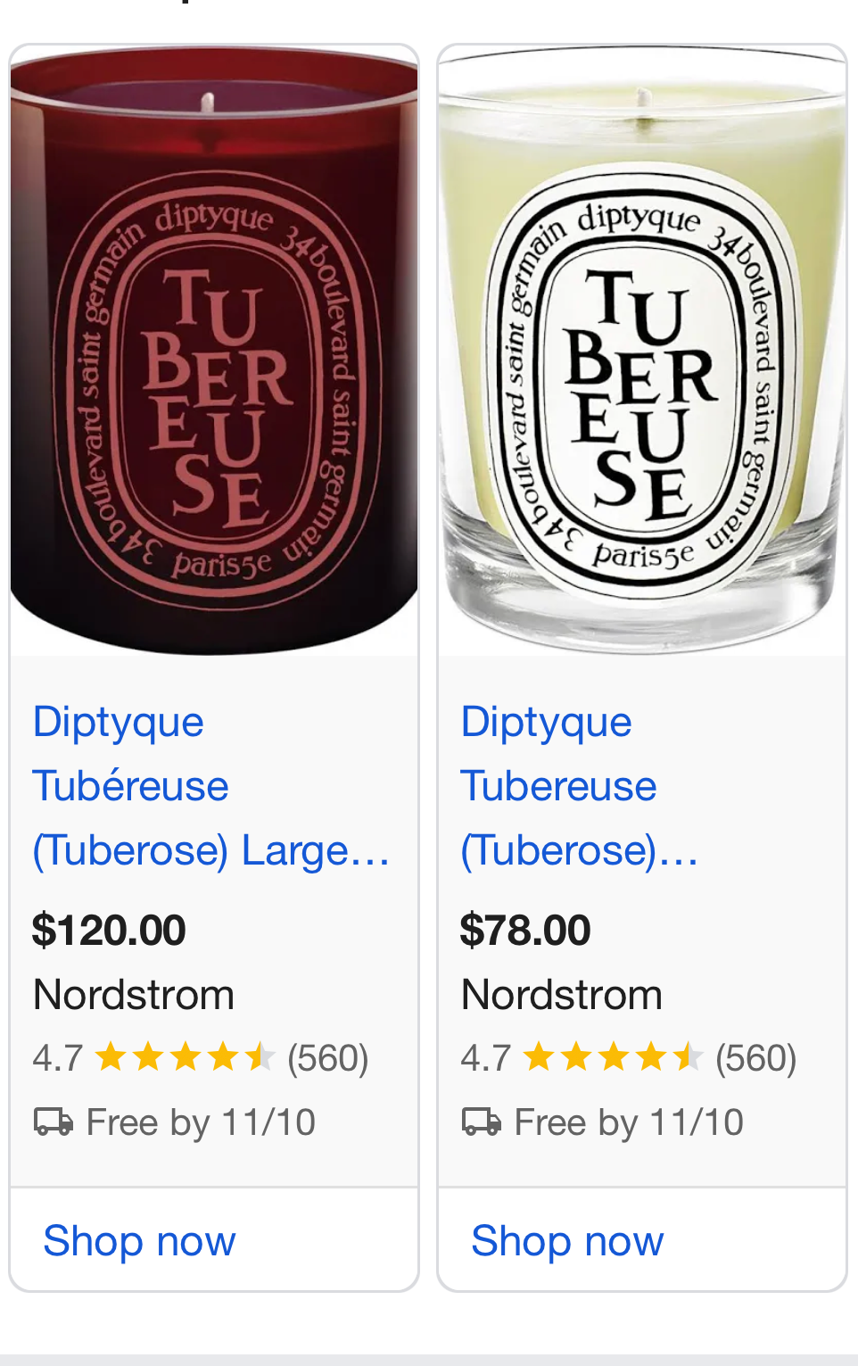 Diptyque Tubereuse Mini Scented Candle