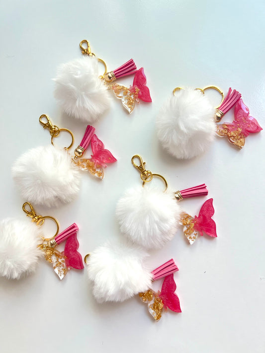 Pink Butterfly Keychain