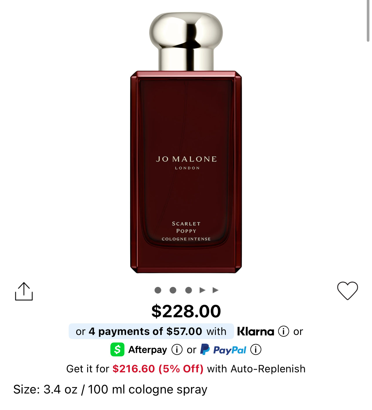 Jo Malone Mini Perfume - Scarlet Poppy Cologne Intense 9ML