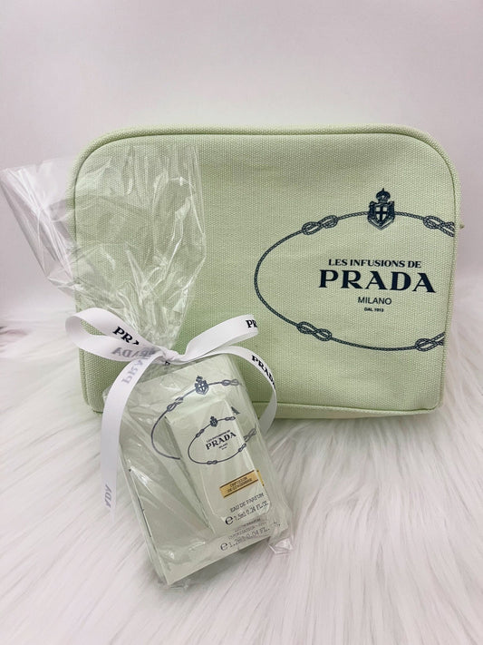 Prada Gift Set: Pouch, Mini Perfume, and Sampler Perfumes