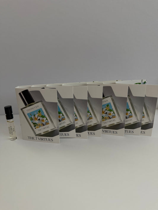 7 X THE 7 VIRTUES COCONUT SUN EAU DE PARFUM SAMPLE SPRAY VIAL 1.7ML*7