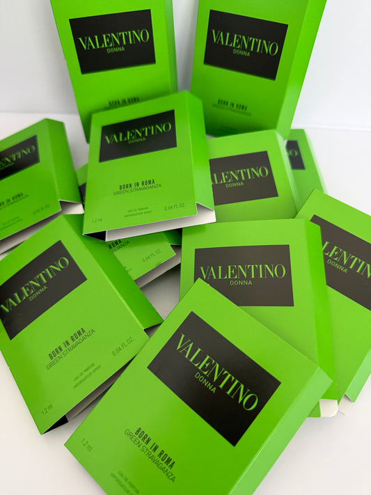 2 x Valentino Born In Roma Green Stravaganza Eau De Parfum X 1.2ml New For Women