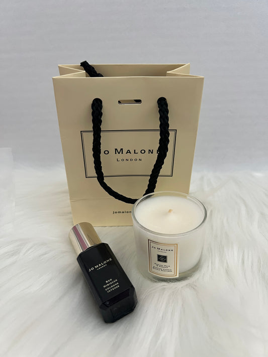 Jo Malone Set Red Hibiscus Perfume + English Pear and Freesia Candle
