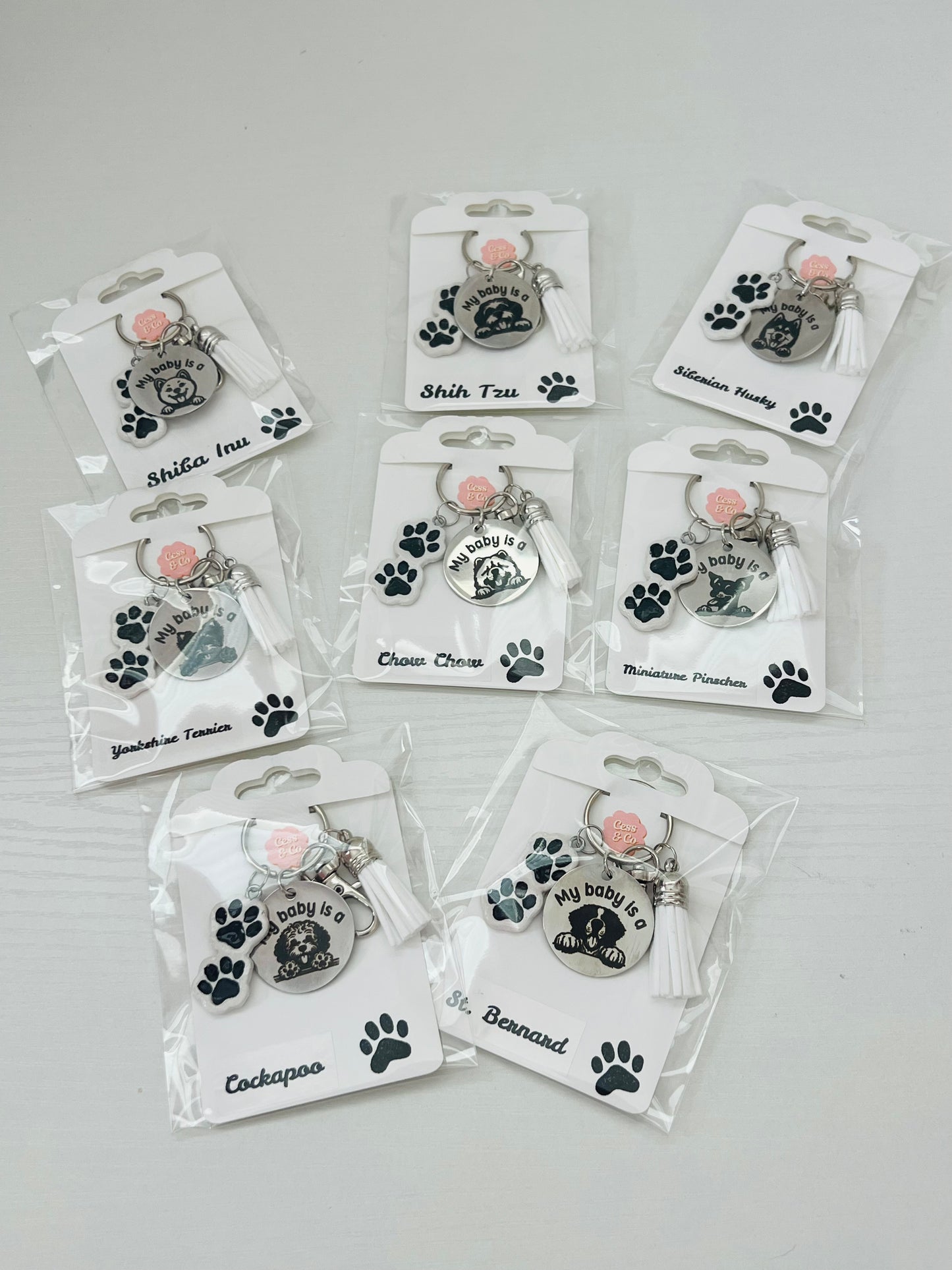 Dog Engraved Keychain-Silver