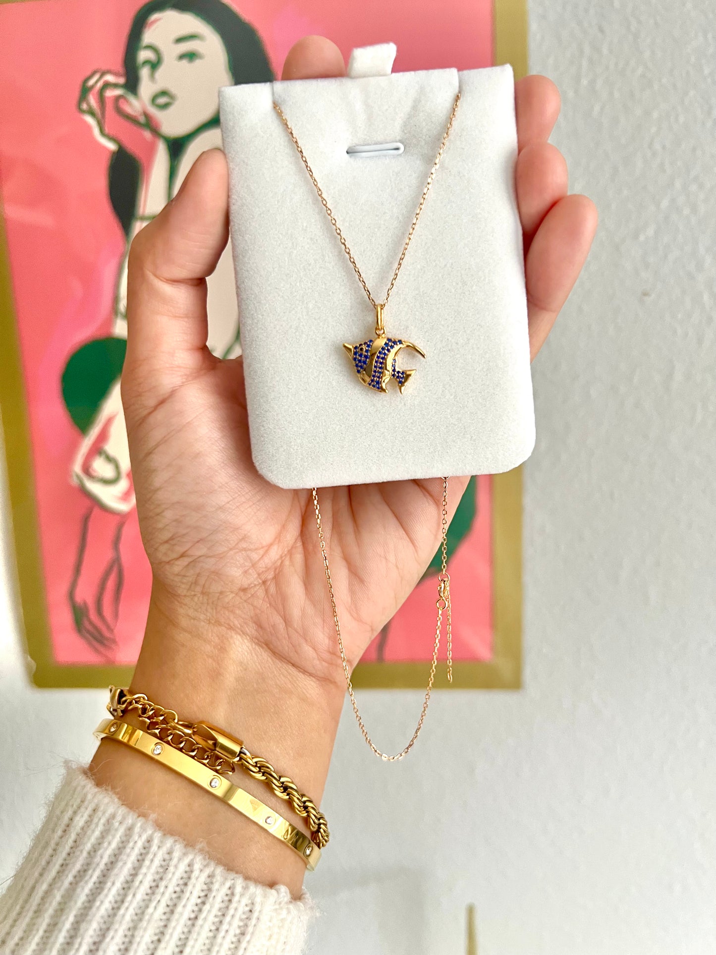 Blue Fish Necklace