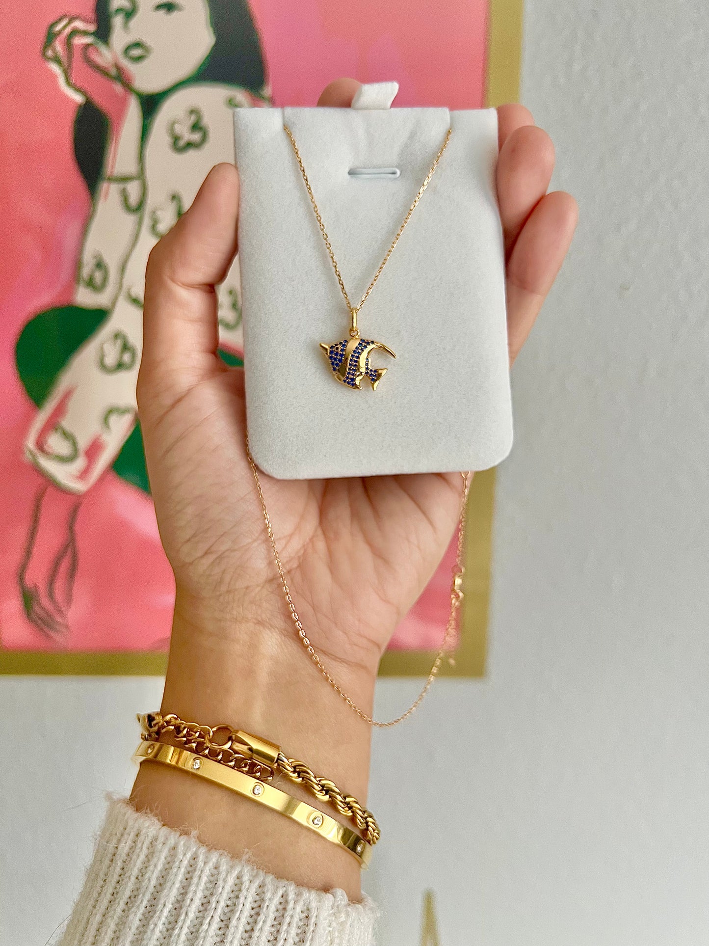 Blue Fish Necklace